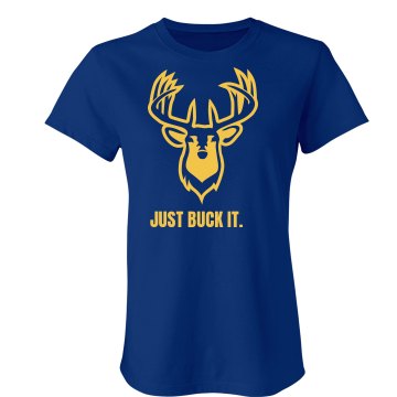 Just Buck It Logo Junior Fit American Apparel Fine Jersey Tee