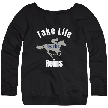 Life By The Reins Junior Fit Bella Triblend Slouchy Wideneck Sweatshirt