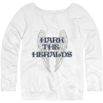 Hark The Heralds Junior Fit Bella Triblend Slouchy Wideneck Sweatshirt