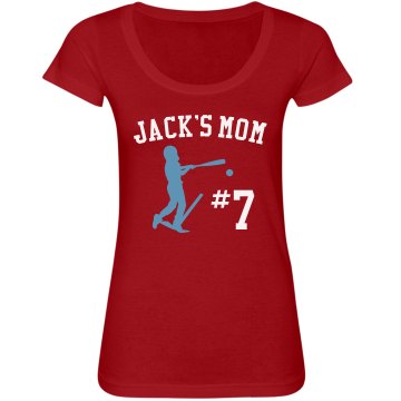 Teeball Mom Junior Fit Bella Sheer Longer Length Scoopneck Tee