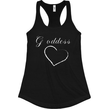 Goddess In Rhinestones Junior Fit Bella Sheer Longer Length Rib Racerback Tank Top