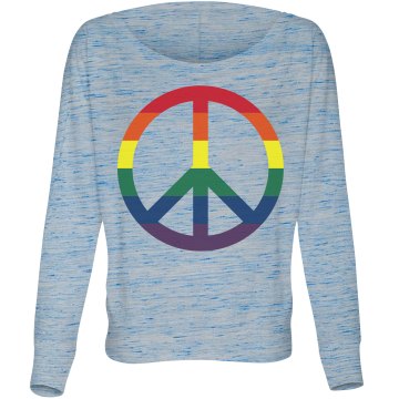 Love and Peace Tee Misses Bella Flowy Lightweight Relaxed Dolman Tee