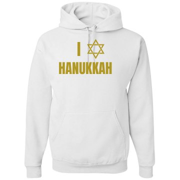 I Love Hanukkah Unisex Hanes Ultimate Cotton Heavyweight Hoodie