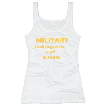 Marines Make Girls Scream Junior Fit Bella Longer Length 1x1 Rib Tank Top