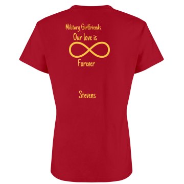USMC Marine Love w/ Back Junior Fit Bella Sheer Longer Length Rib Tee