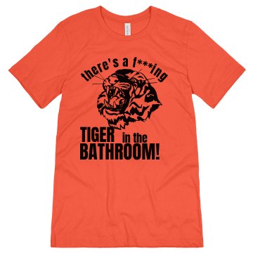 Bathroom Tiger Bachelor Unisex Canvas Jersey Tee