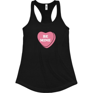 Simple Valentine Message Junior Fit Bella Sheer Longer Length Rib Racerback Tank Top