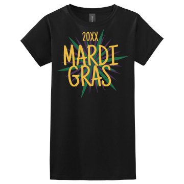 2013 Mardi Gras Misses Relaxed Fit Gildan Ultra Cotton Tee