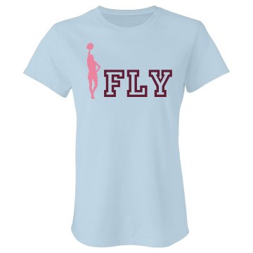 iFly Cheer Tee Junior Fit Bella Double V Sheer Jersey Tee