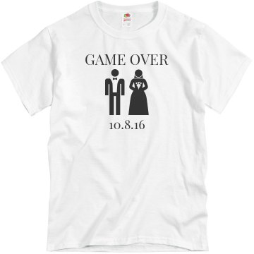Game Over Groom Unisex Basic Gildan Heavy Cotton Crew Neck Tee