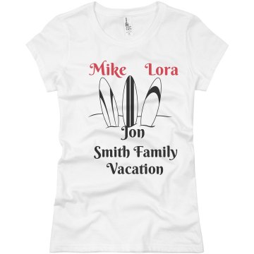 Family Beach Vacation Junior Fit Basic Bella Favorite Tee