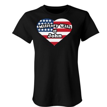 Military Wife Heart Junior Fit Bella Sheer Longer Length Rib Tee