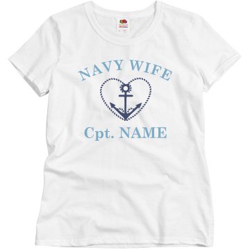 Navy Wife Tee Junior Fit Brightline 3/4 Sleeve Jersey Tee