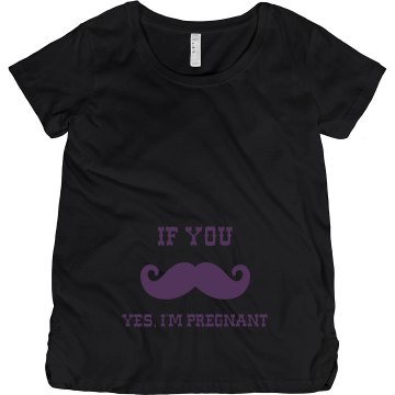 Mustache I'm Pregnant Maternity LA T Sportswear Tee