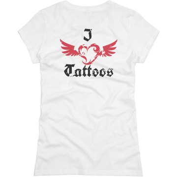 I Heart Tattoos Junior Fit Basic Bella Favorite Tee
