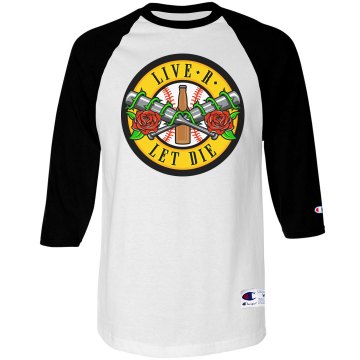 Liver Let Die w/ Back Unisex Champion Raglan Baseball Tee