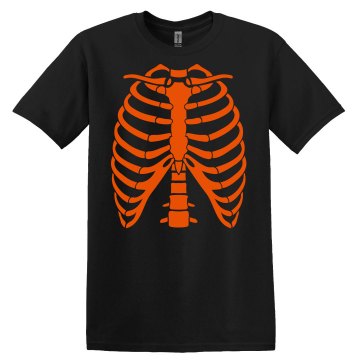 Adult Rib Cage Halloween Unisex Gildan Heavy Cotton Crew Neck Tee