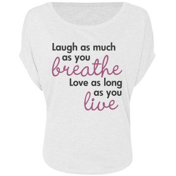 Laugh Breathe Love Live Misses Bella Flowy Draped Sleeve Dolman
