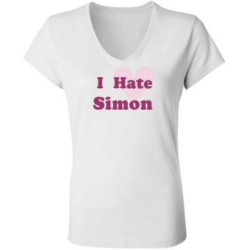 I Love/Hate Simon Junior Fit Bella Long Sleeve Sheer Longer Length Rib V-Neck Tee