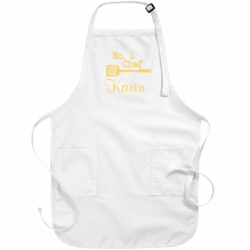 Number 1 Chef Apron Basic White Apron