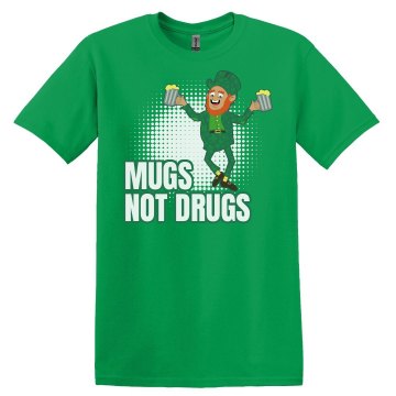 Mugs Not Drugs Guys Unisex Gildan Heavy Cotton Crew Neck Tee