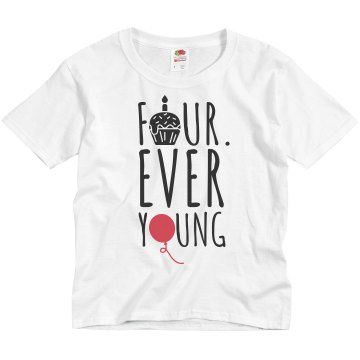 Ben is 4 Birthday Youth Basic Gildan Ultra Cotton Crew Neck Tee