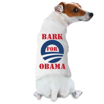 Bark for Obama Dog Tee Doggie Skins Dog Ringer Tee