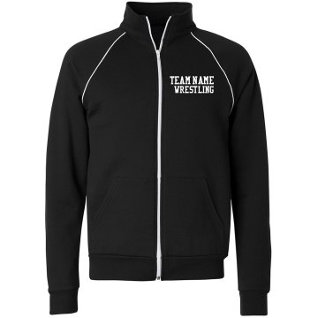 Casual Wrestling Jacket Unisex Canvas Fleece Full Zip Track Jacket