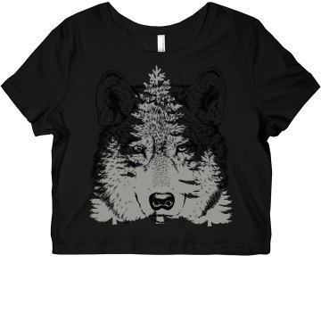 Wolf in the Woods Misses Bella Flowy Boxy Lightweight Crop Tee