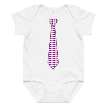 Pink & Purple Long Tie Infant Rabbit Skins Lap Shoulder Creeper