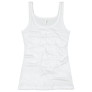 Wear Pink But Think Green Junior Fit Bella Sheer Longer Length Rib Tank Top