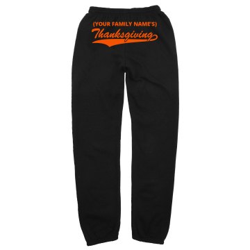 Thanksgiving Back Print Unisex Gildan Ultra Blend Open Bottom Pocketed Sweatpants