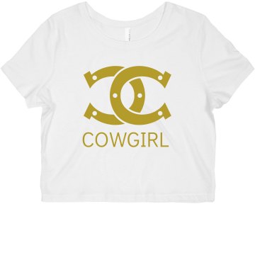 Designer Cowgirl Misses Bella Flowy Boxy Lightweight Crop Tee