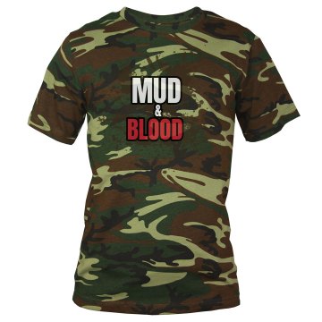 Mud & Blood Mud Run Team Unisex Code V Camouflage Tee