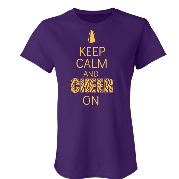 Keep Calm And Cheer On Junior Fit Bella Sheer Longer Length Rib Tee