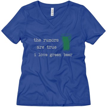 Green Beer Rumors Misses Relaxed Fit Anvil V-Neck Tee