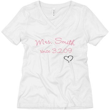 Mrs. Smith Misses Relaxed Fit Anvil V-Neck Tee