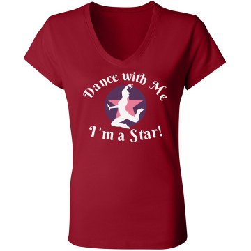 Dance With a Star Junior Fit Bella Sheer Longer Length Rib V-Neck Tee 