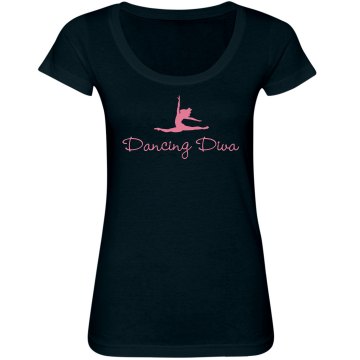 Dancing Diva Junior Fit Bella Sheer Longer Length Scoopneck Tee