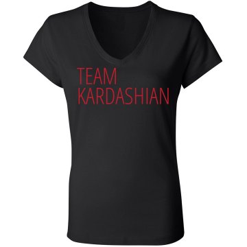 Team Kardashian Junior Fit Bella Sheer Longer Length Rib V-Neck Tee 