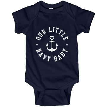 Distressed Anchor Onesie Infant Rabbit Skins Lap Shoulder Creeper