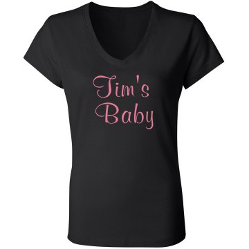 Tim's Baby Junior Fit Bella Sheer Longer Length Rib V-Neck Tee 