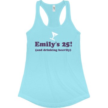Emily's 25 Junior Fit Bella Sheer Longer Length Rib Racerback Tank Top