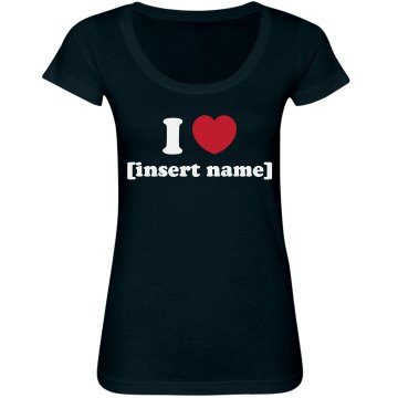 I Heart... Junior Fit Bella Sheer Longer Length Scoopneck Tee