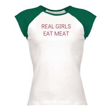 Real Girls Eat Meat Junior Fit Bella 1x1 Rib Ringer Tee