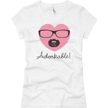 Adorkable Heart Tee Junior Fit Basic Bella Favorite Tee