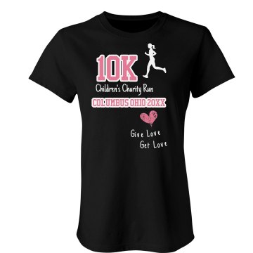10K Charity Run Tee Junior Fit Bella Sheer Longer Length Rib Tee