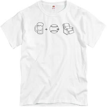Beer, Baseball, Recliner Unisex Basic Gildan Heavy Cotton Crew Neck Tee