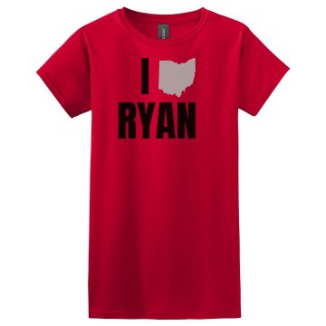 I (Ohio) Ryan Misses Relaxed Fit Gildan Ultra Cotton Tee