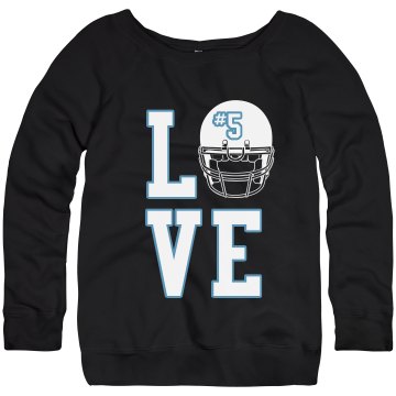 Football Love Junior Fit Bella Triblend Slouchy Wideneck Sweatshirt